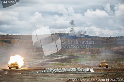Image of Attack of tank platoon