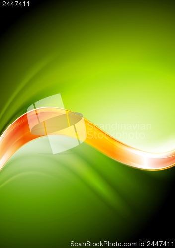 Image of Green and orange vector waves