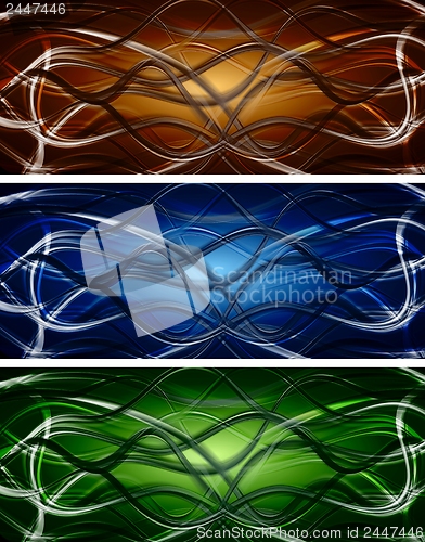 Image of Dark waves vector banners