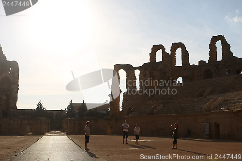 Image of 	Silhouette of Amphitheater in El Djem