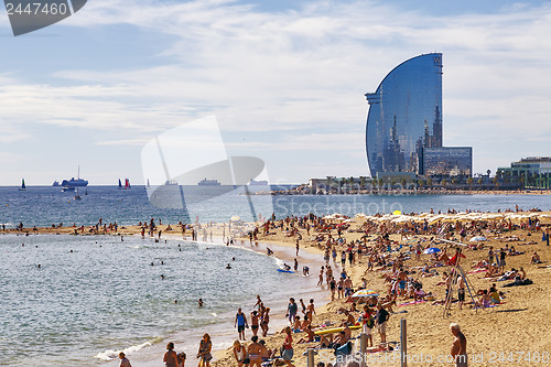 Image of Barceloneta Beach and Hotel Vela