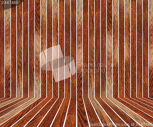 Image of abstract interior with wooden floor and wall