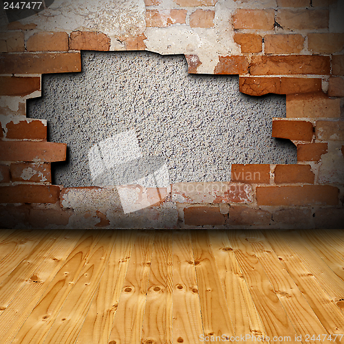 Image of interior background with cracked wall