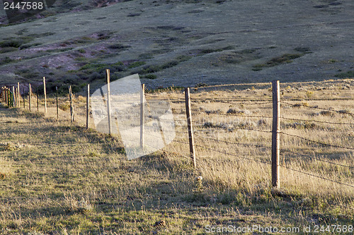 Image of cattle fence on prairie