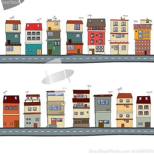 Image of Cartoon houses illustration