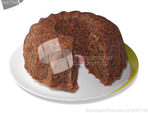 Image of Carrot pie isolated over white
