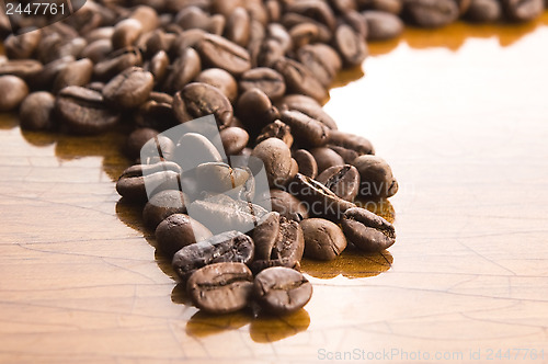Image of Coffee on wooden background 