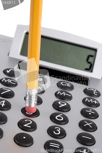 Image of calculator and pencil