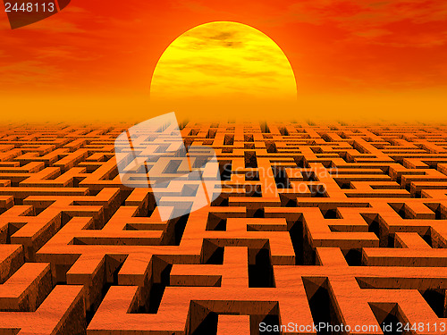 Image of Labyrinth at sunset