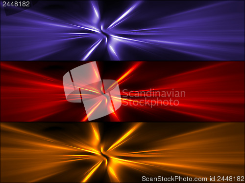 Image of Abstract banners set of colorful rays