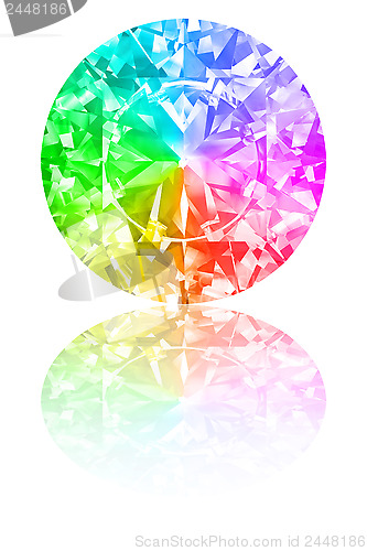 Image of Diamond of rainbow colours on white