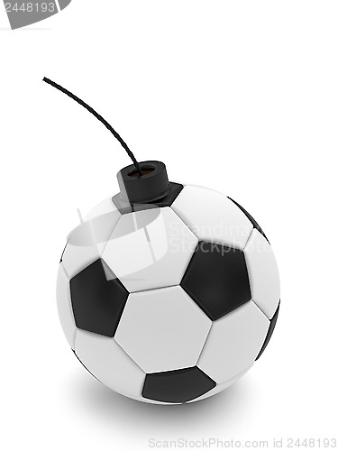 Image of Soccer ball bomb on white