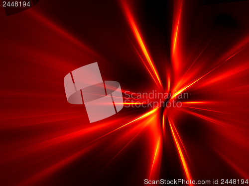 Image of Red and yellow rays on black background