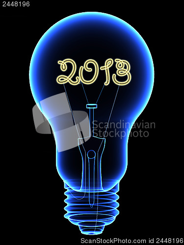 Image of X-Ray lightbulb with sparkling 2013 digits inside