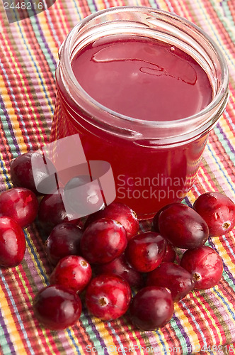 Image of Jelly with Cranberries in Glass