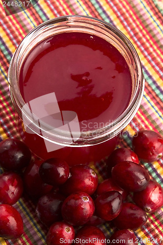 Image of Jelly with Cranberries in Glass