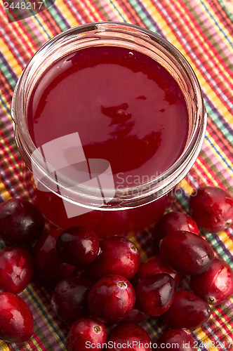 Image of Jelly with Cranberries in Glass