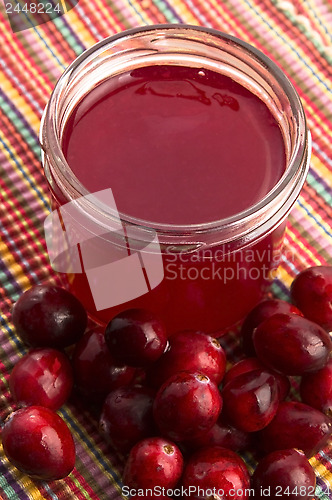 Image of Jelly with Cranberries in Glass