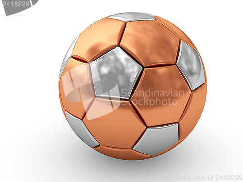 Image of Bronze soccer ball on white