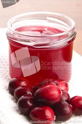 Image of Jelly with Cranberries in Glass