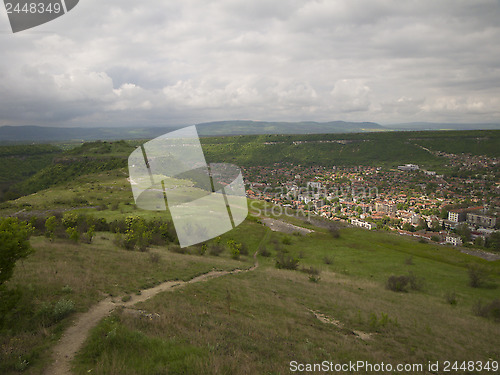 Image of Travel locations in Bulgaria, view to the town Provadia from fortress Ovech