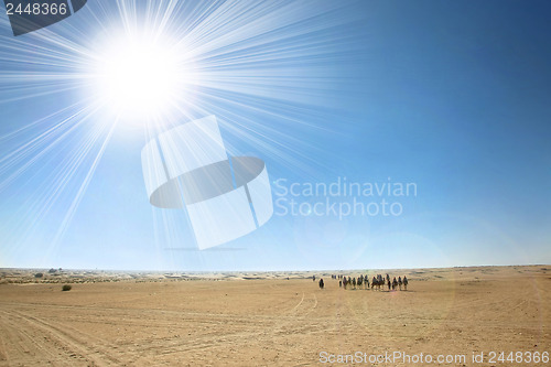 Image of Sahara desert with sun
