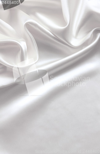 Image of Smooth elegant white silk as wedding background 