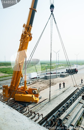 Image of process of bridge construction