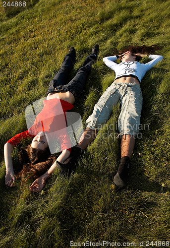 Image of Girls on the grass