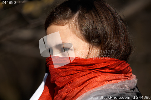 Image of Girl with red scarf