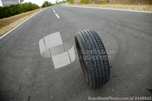 Image of Wheel on road