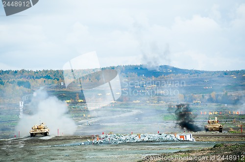 Image of Attack of tank platoon