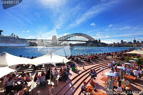 Image of Residents and tourists at Circular Quay Sydney Australia