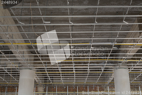 Image of Suspended ceiling system under reconstruction building