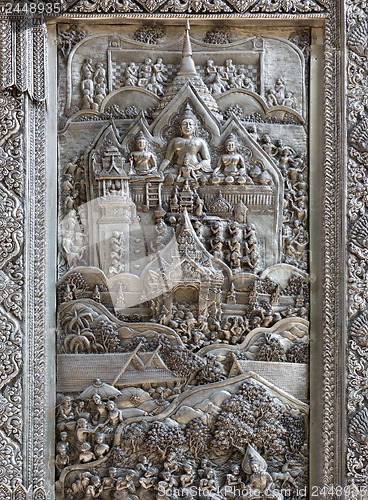 Image of Silver Struck panels in silver temple Wat Sri Suphan