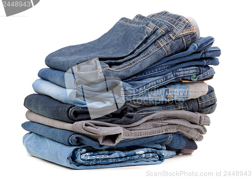 Image of stack of blue jeans shade