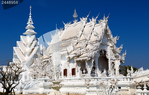 Image of Main chapel of the famous Wat Rong Khun (White temple) in Thaila