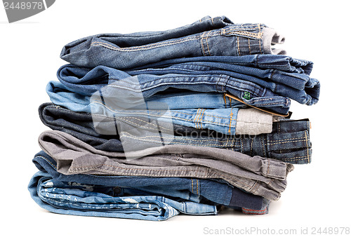 Image of Stack of jeans