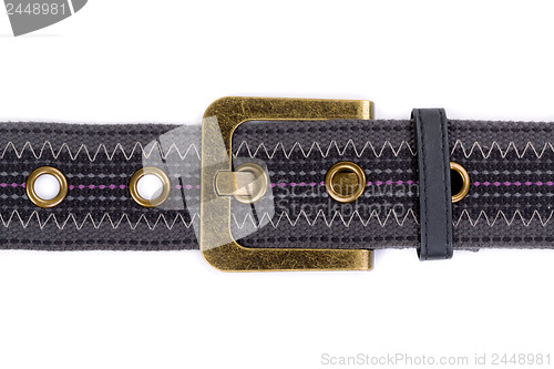 Image of fashion fabric belt with metal buckle