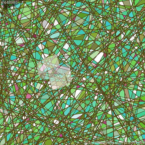 Image of Stained glass texture in a green tone. EPS 10