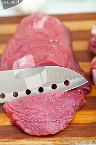 Image of raw beef cutting