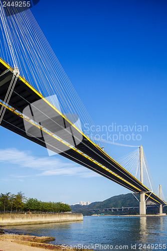 Image of Ting Kau suspension bridge in Hong Kong
