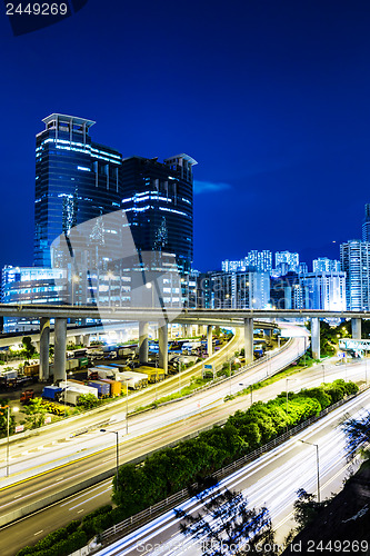 Image of Night traffic in city