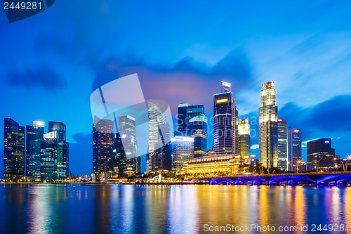 Image of Singapore city skyline at night