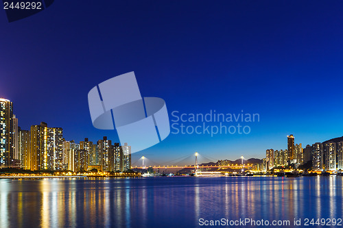 Image of Residential building in Hong Kong at night