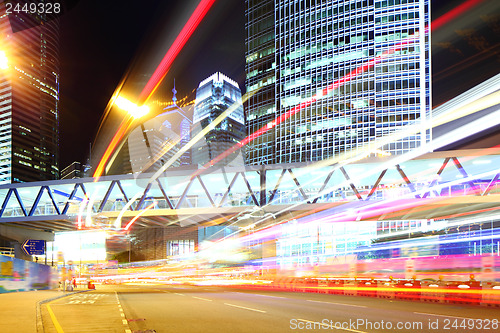 Image of Traffic trail in city at night