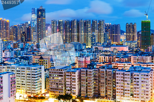 Image of Urban city in Hong Kong at night