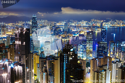 Image of Hong Kong city over mid night