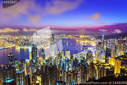 Image of Hong Kong skyline during sunrise