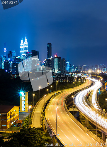 Image of Kuala Lumpur skyline at night